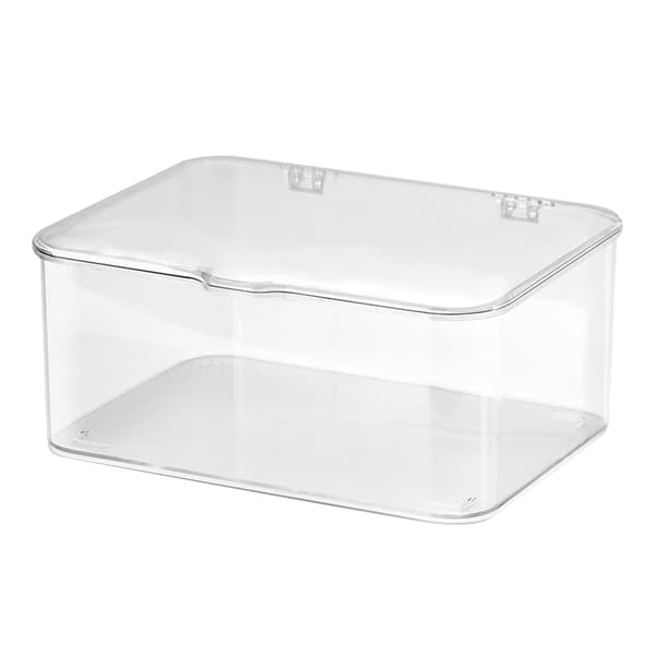Desktop Storage Box Plastic Large Capacity Dustproof Multifunctional Phone Case Storage Holder with Lid Transparent