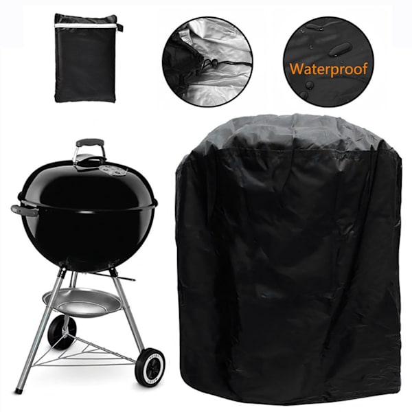Vedenkestävä BBQ-grillin suojus Ulkokäyttöön Sade- ja pölysuoja Kestävä Musta