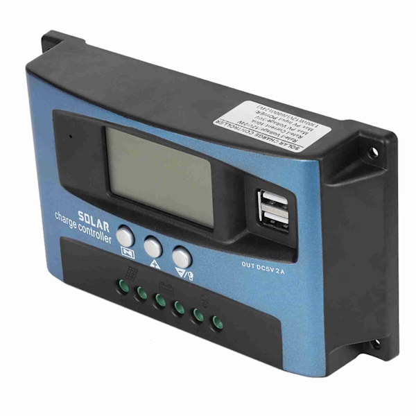 MPPT 100A Aurinkoenergian Lataussäädin Kaksois-USB LCD-näyttö 12V 24V