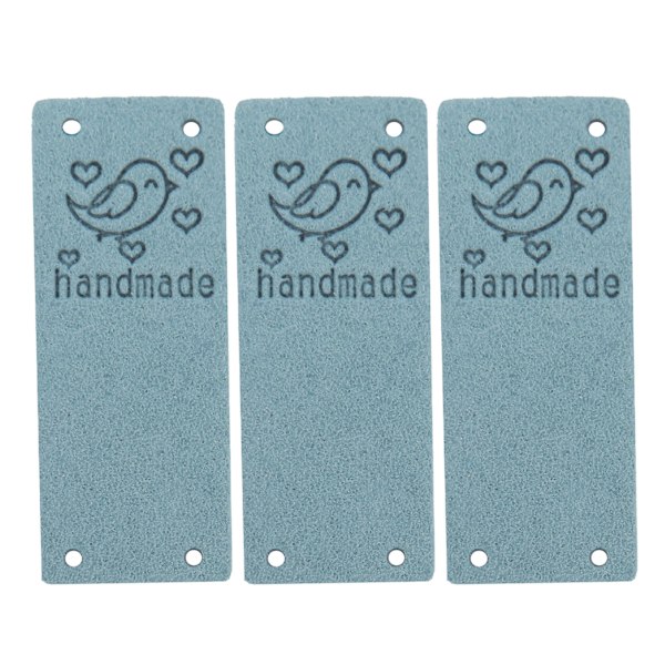 100 st PU Läderetiketter Fågel Färg Handgjorda Mjuka 4 Hål Användbara DIY Tillbehör för Plånbok Hatt (Blå)