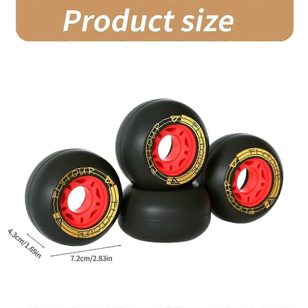 kpl Freeline Roller Road Driftboard-pyörät PU Kestävät Rullalauta Longboard-pyörät 82A PU Driftboard-pyörät Musta 25-26 Black