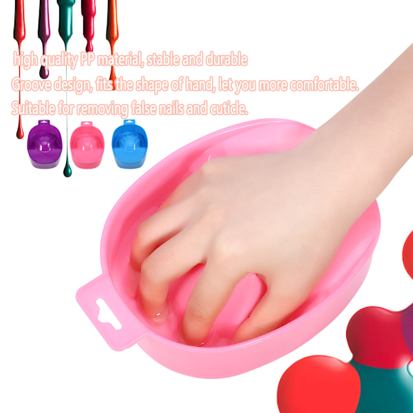 Neglekunsttips Håndvask Bløtleggingsskål Brett Polish Behandling Fjerner Manikyr Spa Verktøy (Rosa)