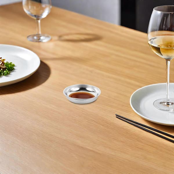 10 stk. runde tallerkener i rustfrit stål, sovseskåle, sennepstallerkener (8 cm)[LD]