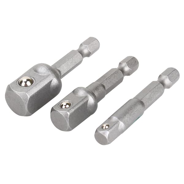 3 stk. Borsokkeladapter Hex-drev til 1/4\" 3/8\" 1/2\" Drev Impact Driver