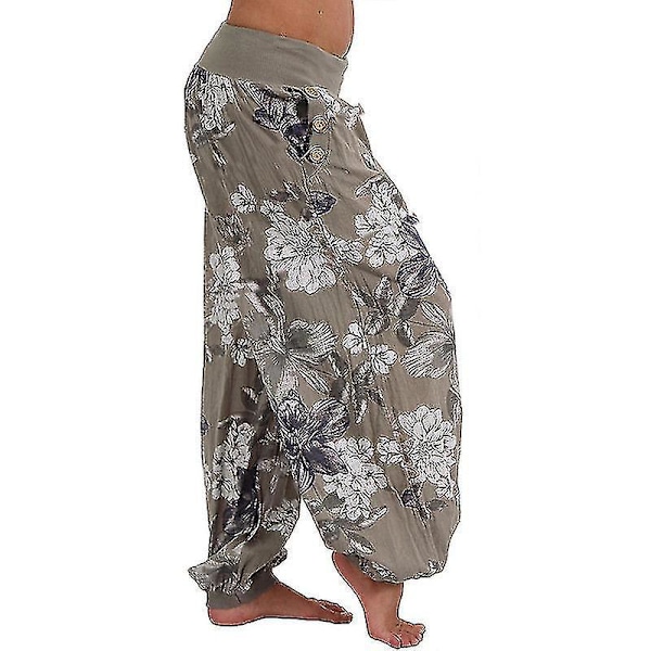 Dam Army Green Tryckta Oversize Harem Byxor 4XL