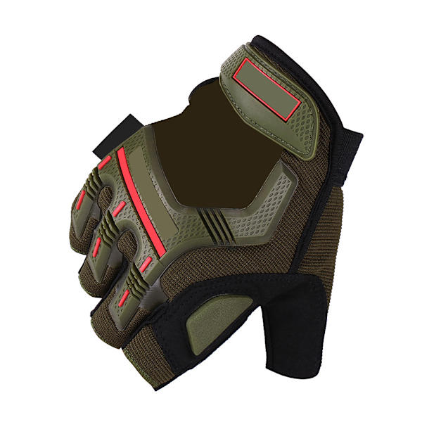 1 par Motorcykel Motocross Cykling Racing Ridning Halvfinger skyddshandskar Army Green XL