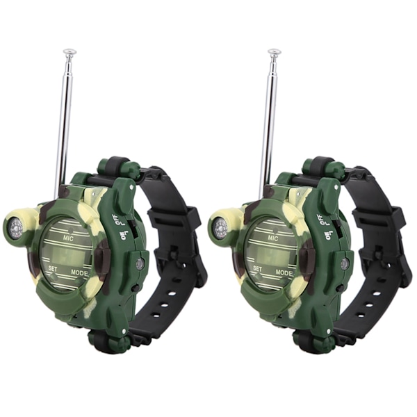2 st Barnsimulering Militärklocka Walkie Talkies Utomhusleksakspresent