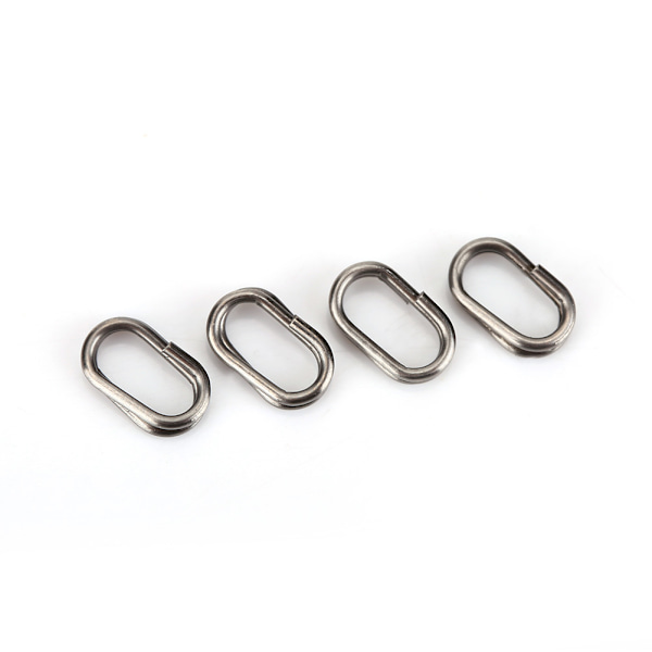 100 st rostfritt stål ovala delade ringar Svängbar Snap fiskeredskapskoppling (6x10mm)