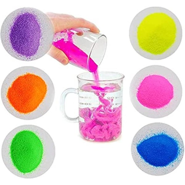 Miniposer med farget sand. Farget sand i 6 assorterte farger-6 poser à 50g