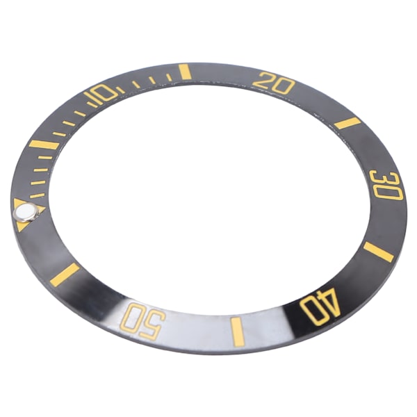Ceramic Watch Insert Wristwatch Bezel Insert Loop Ring Replacement Parts (Black+Gold)