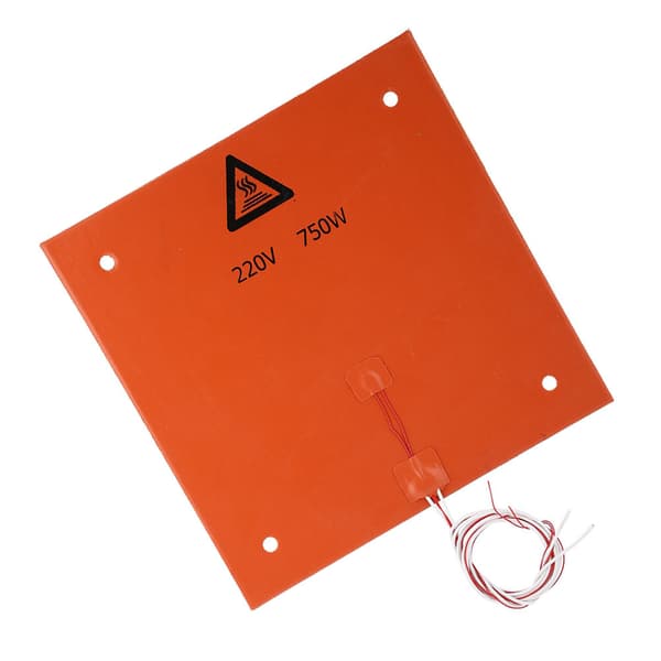 Silikon opvarmet seng varmepude 220V 750W 310*310mm til 3D-printertilbehør