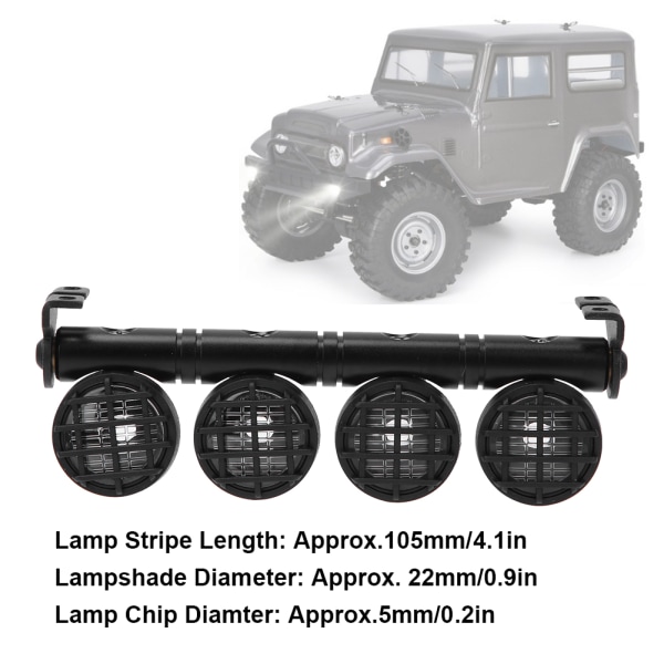 5V 22MM Suuri RC-auton kattovalo LED-valo RGT 1/10 RC 136100 Crawler-autolle Päivitetyt tarvikkeet Musta FZ0032