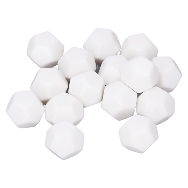 30 STK 12-sidiga tomma tärningar plast skriv på undervisningstärningskuber Polyedriska tärningar Kit för underhållning utbildning 2,2 cm Vit
