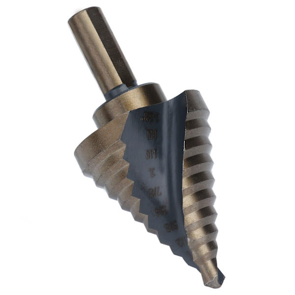 Spiral Step Drill 10 Size Dark Yellow High Speed Steel Fluted Step Drill Bits
