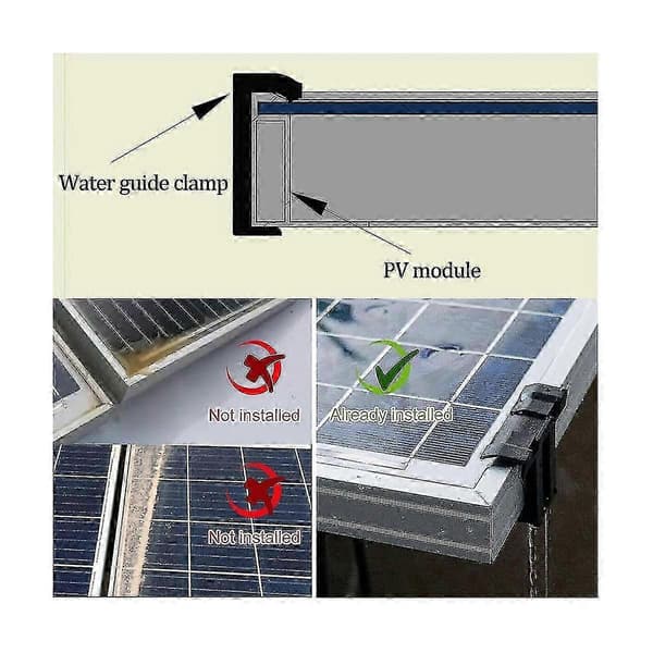 16 stk 35 mm solcellepanel vannavløpsklemmer, PV-modulklemmer avløp solcellepanel vannavløpsklemmer