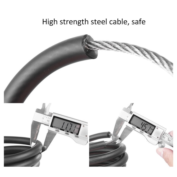 wheelup Sykkellås Tyverisikring femsifret kombinasjonslås Wirerope Sykkeltilbehør for Mountainbike E Bike (1,2m)