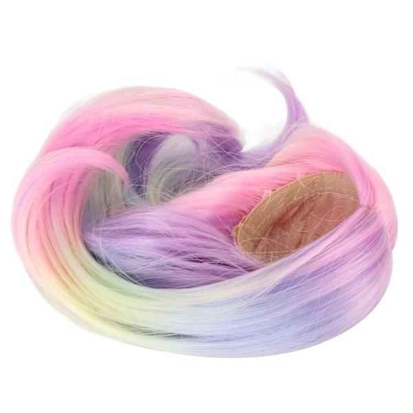 1/6 Ledad Dockperuk med Kulled, Simulerad Hårbotten, Mjuk Högtemperatur Silke, Ersättningsperuk för Docka, Hårperuk för 15,5‑17cm Huvudomkrets, Iridescens