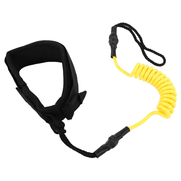 Stand Up Paddle Board Coiled Spring Leg Foot Rope Surfing Leash for Surfboard (Yellow)