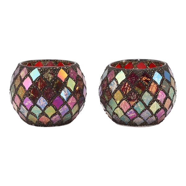 Te-farget Mosaikk Glass Lysestake Håndlaget Duftlys Kopp LED Lysstativ for Hjemmet