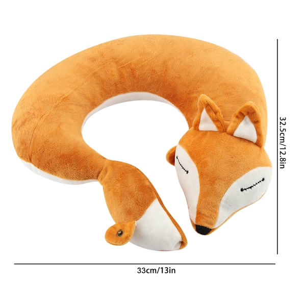 Fox Shape Rese Nackkudde Soft Air U Shape Health Kudde (Brown Fox)