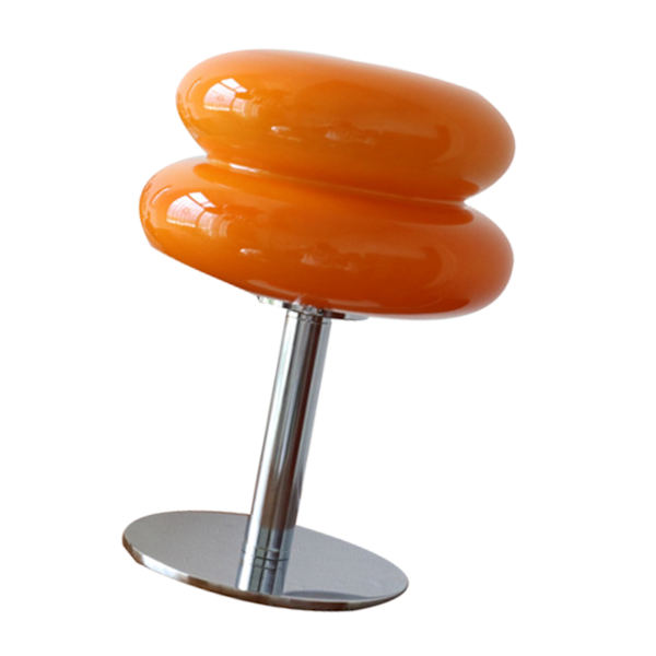 Eggkake nattlampe for jenter Energieffektivt mykt lys Søt glass nattlampe USB nattlampe for sovesal USB trykknappsbryter oransje