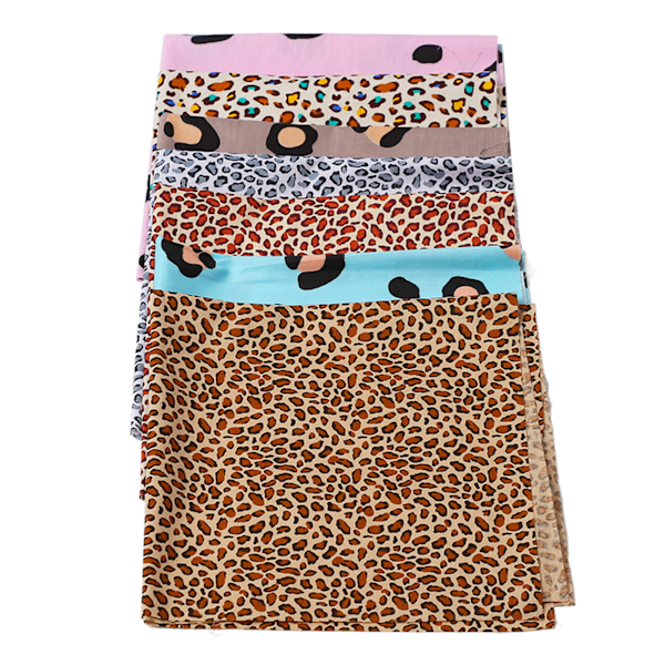 Leopardmönstrat Tyg 50 cm Brett Blandade Stilar Mjukt Andningsbart Lätt Multifunktionellt Quiltningstyg för Hantverk DIY