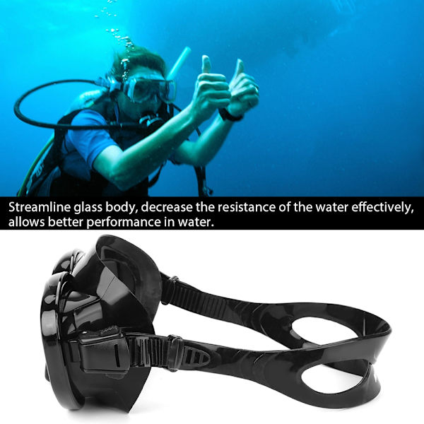 WHALE Dykmask i härdat glas Simglasögon för vuxna Scubautrustning