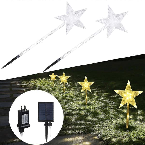 Solcelledekorationer udendørs LED soldrevne lys julevejbelysning 8 tilstande