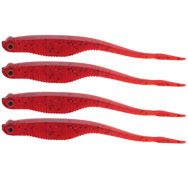 Luya flerfarget gaffelhale myk lokke 130mm/7g fiske agn kunstig agn fiskeutstyr gjennomsiktig rød