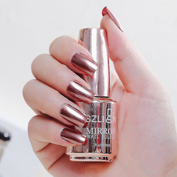Metallisk nagellackset: Lila, roséguld, silverkrom spegeleffekt