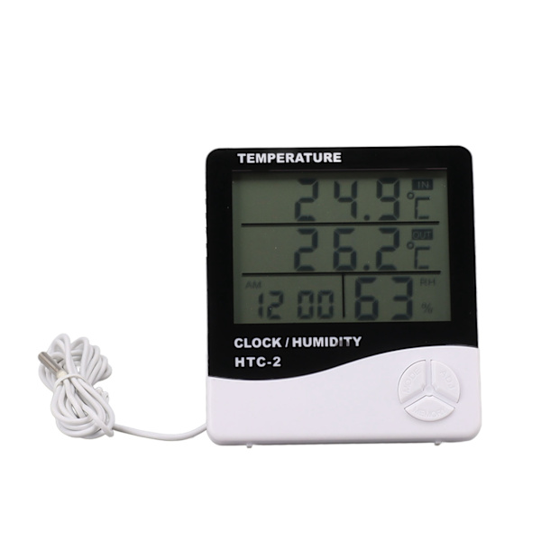 Indendørs Udendørs Termometer Høj Præcision Digital Hygrometer Stor Skærm Display Temperatur Luftfugtighedsmåler