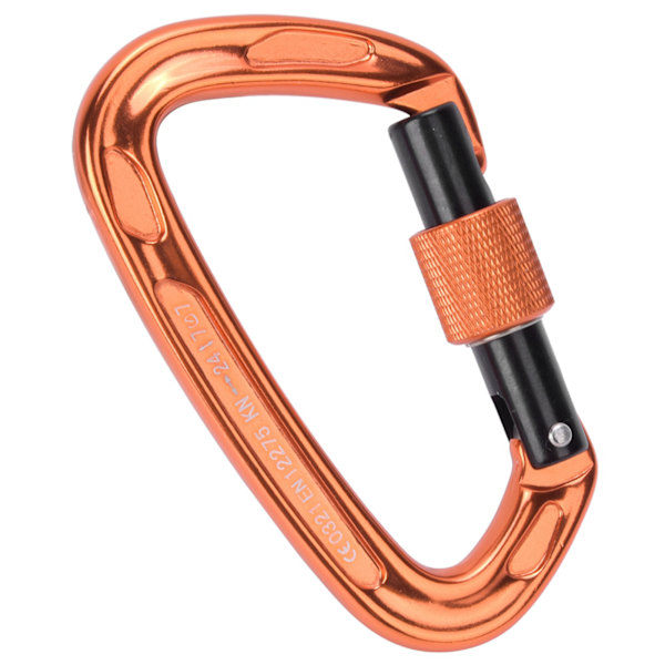 7075 Flygplansaluminium Master Lock Karabiner D-Ring Säkerhetsspänne Säkerhetsutrustning Växlar för utomhusklättring Campingorange