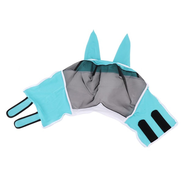 Hestefluemask Allround Mesh Andas Fluemask Elastisk UV-beskyttelse Hest Ansiktsmaske med Ører Blå L 45x54cm / 17,7x21,3in