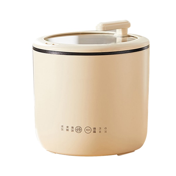Mini riskoker Multifunksjonell hjem elektrisk riskokere Lav effekt sovesal Non Stick Congee koker CN 220V Hvit