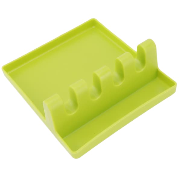 Utensil Spoon Rest Multifunctional Plastic Multiple Spoon Holder for Countertop Kitchen Green