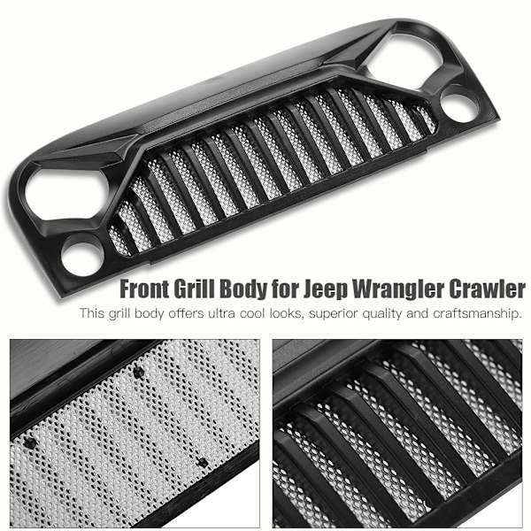 Nylon Angry Eyes Grille Body 1:10 biltillbehörssats för Jeep Wrangler Crawler