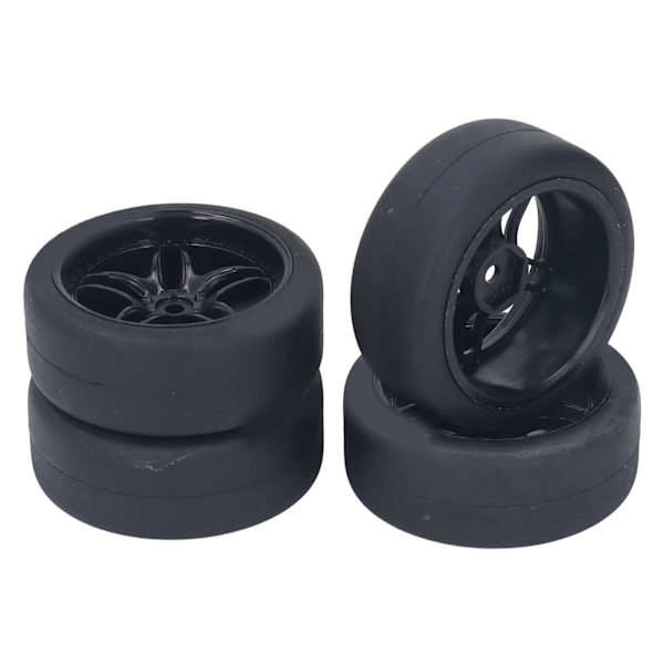 4st RC-däck Stark buffrande Slitstarka Stabil Slitstarka RC-hjuldäck Passar för TAMIYA TT01 TT02 XV01 94122 1/10 RC-bilar Svart