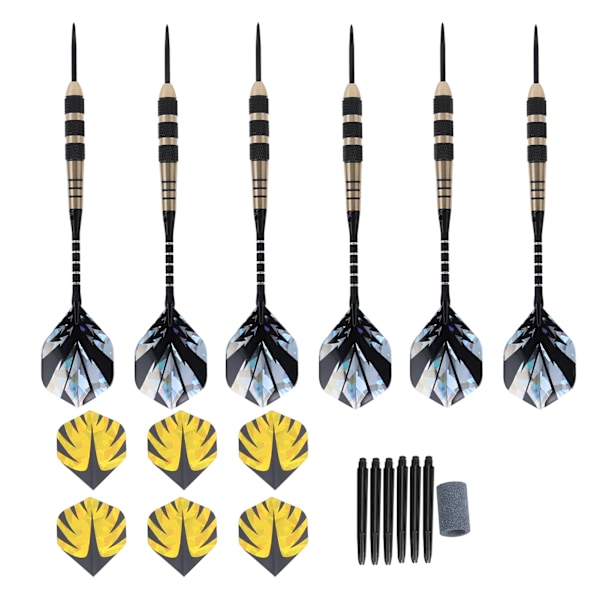Dart Kit 12 Dart Tail Flights Skaft Svart Nikkel Kobber Hard Spiss Avtakbart sportsspilltilbehør