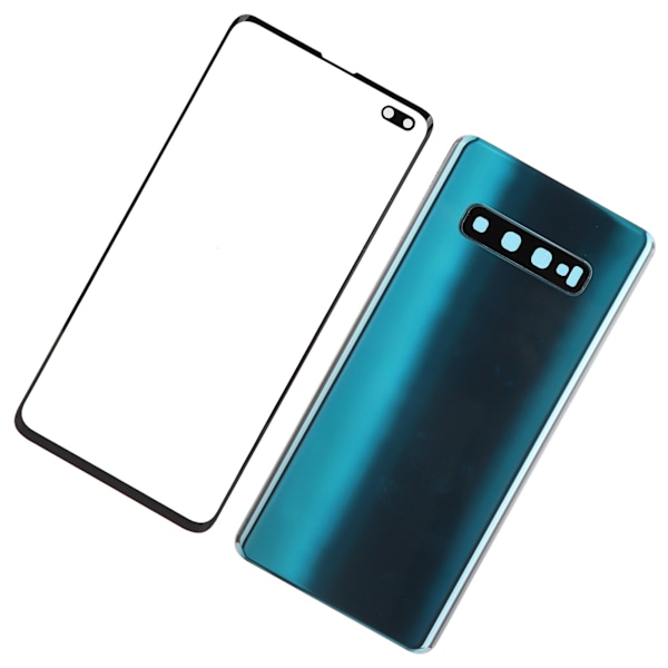Matkapuhelimen takalasin kansi ja ulompi lasipaneelin korvaus Samsung S10+Plus -puhelimelle (vihreä)