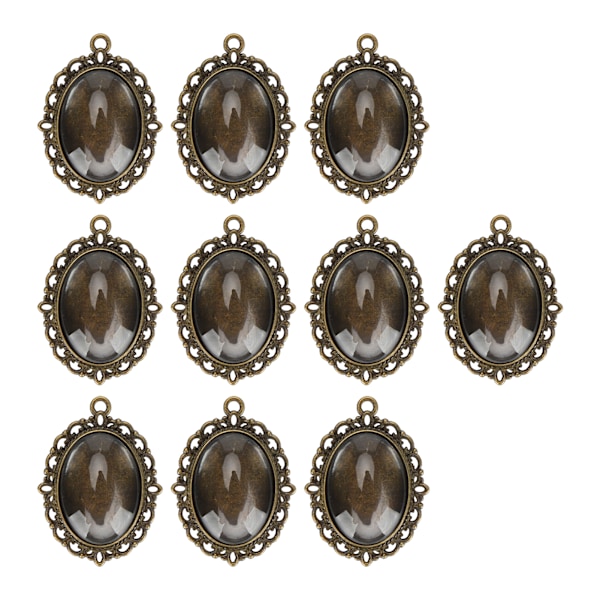 10 Set Glas Patch Hänge Ovala Brickor Glas Cabochon Klara Kupolplattor DIY Smyckesmaterial