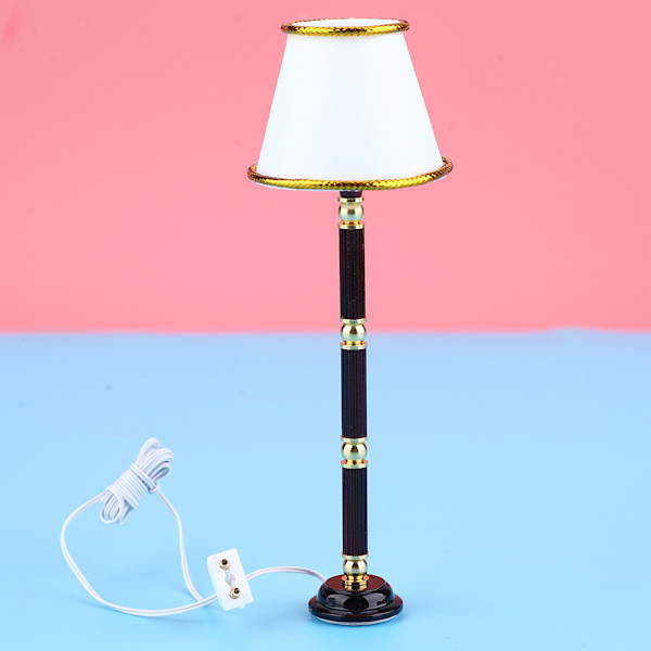 1:12 Mini golvlampa i metall Delikat modelltillbehör för dockhus (trådtyp)