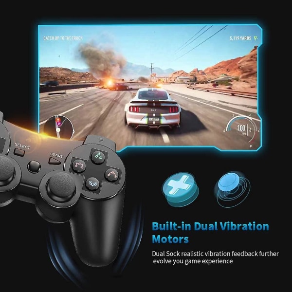 Trådlös handkontroll PS3:lle, bluetooth-spelplatta Playstation 3:lle ja dubbel chockåterkopplingille, trådbundna PC-speljoysticksille (lila Purple