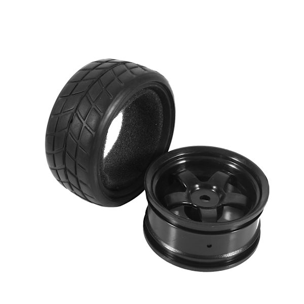 Nye 4 stk svarte gummidék & felger High Grip dekk for HPI HSP On Road RC bil