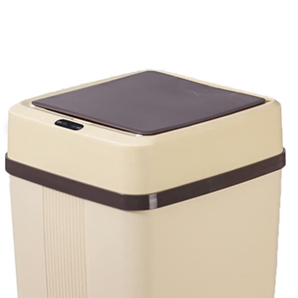 Trash Can 12L Smart Sensor Stall Handling Lid Simple Style Automatic Touchless Trash Can for Home Khaki Battery Powered