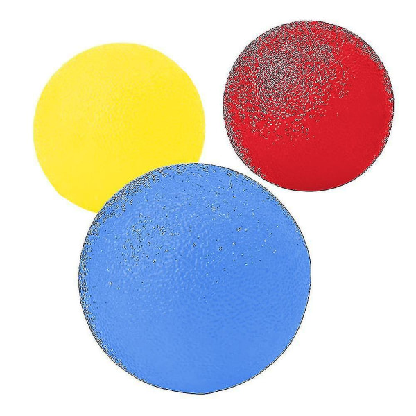 Håndterapiballer Sett med 3 fingertreningsballer for håndleddet Yellowtoredtoblue
