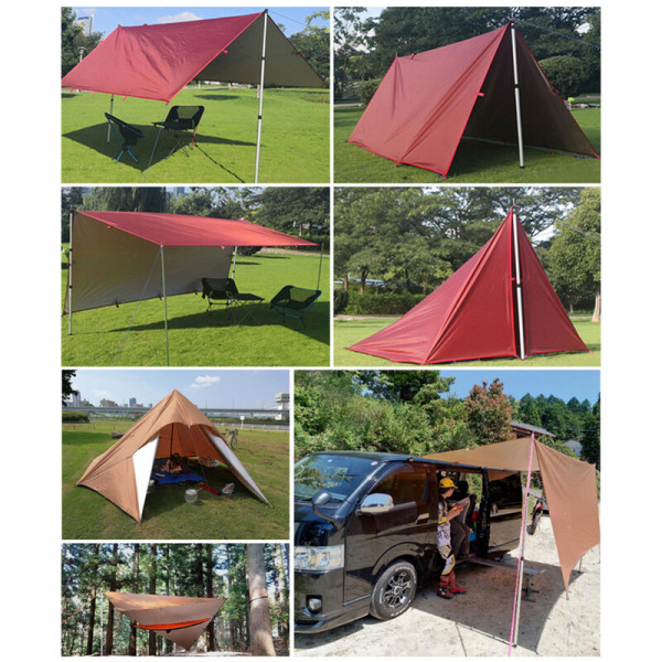 3x2,1m vattentät markis presenning tält skärm Vikbar camping markis Ultralätt strandsolskydd, modell: grå silver M