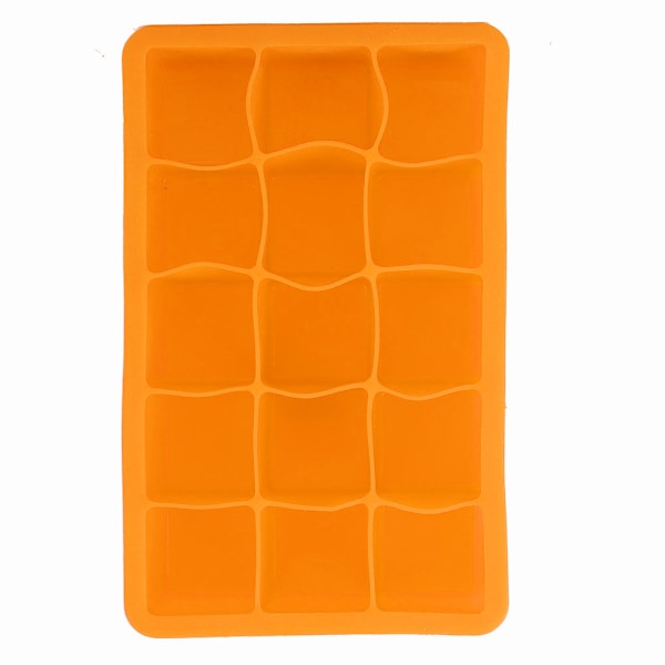 15 rutnät silikon isbricka DIY iskuber Mögelmaskin för hem kök Bartillbehör Orange