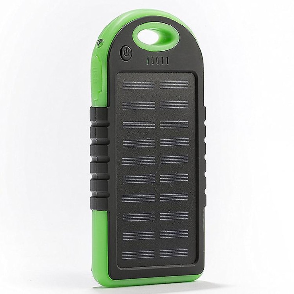 Solar Laddare Bärbar Vattentät Stötsäker Dammtät för Smartphone Green