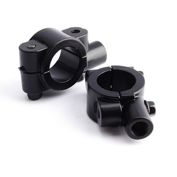 2 stk Sort Universal Motorcykel Styre Spejlbeslag 10mm 7/8\" Aluminiumklemme