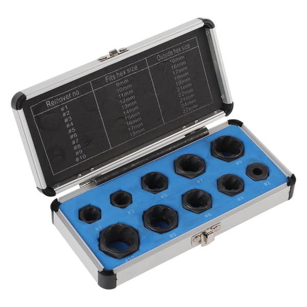 11 deler/sett 9-19 mm ødelagt mutterboltefjerner Stud Extractor Låsesokkel